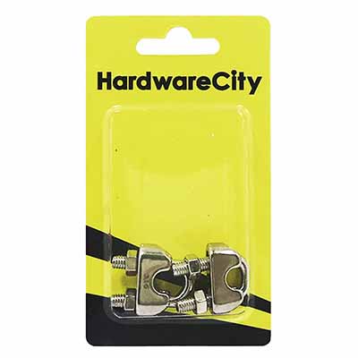 HardwareCity SS316 Stainless Steel 6MM Wire Rope Grip Clips 2PC/Pack