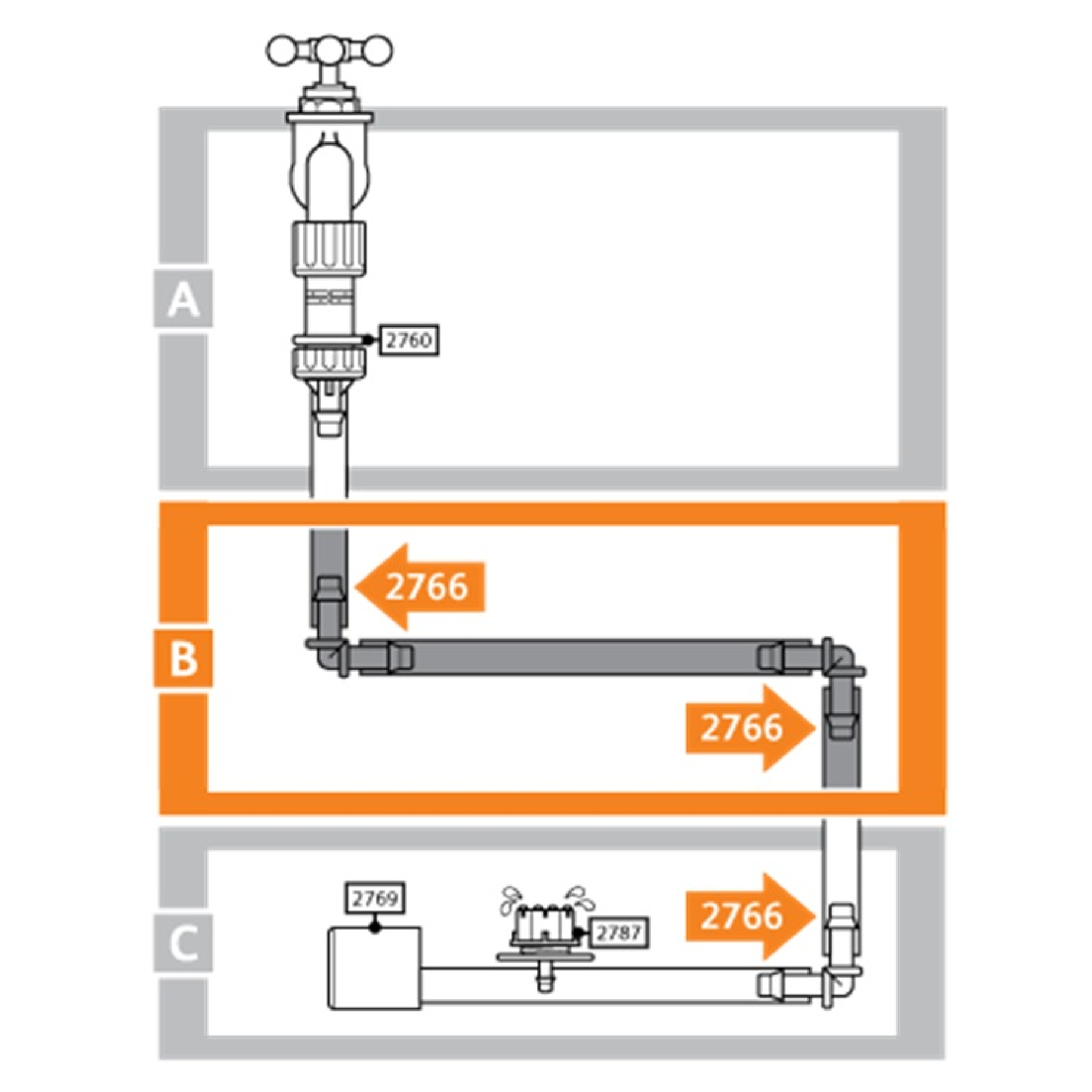 Hozelock ELBOW Connector For 13MM HARD HOSE 2766 2PC/Pack