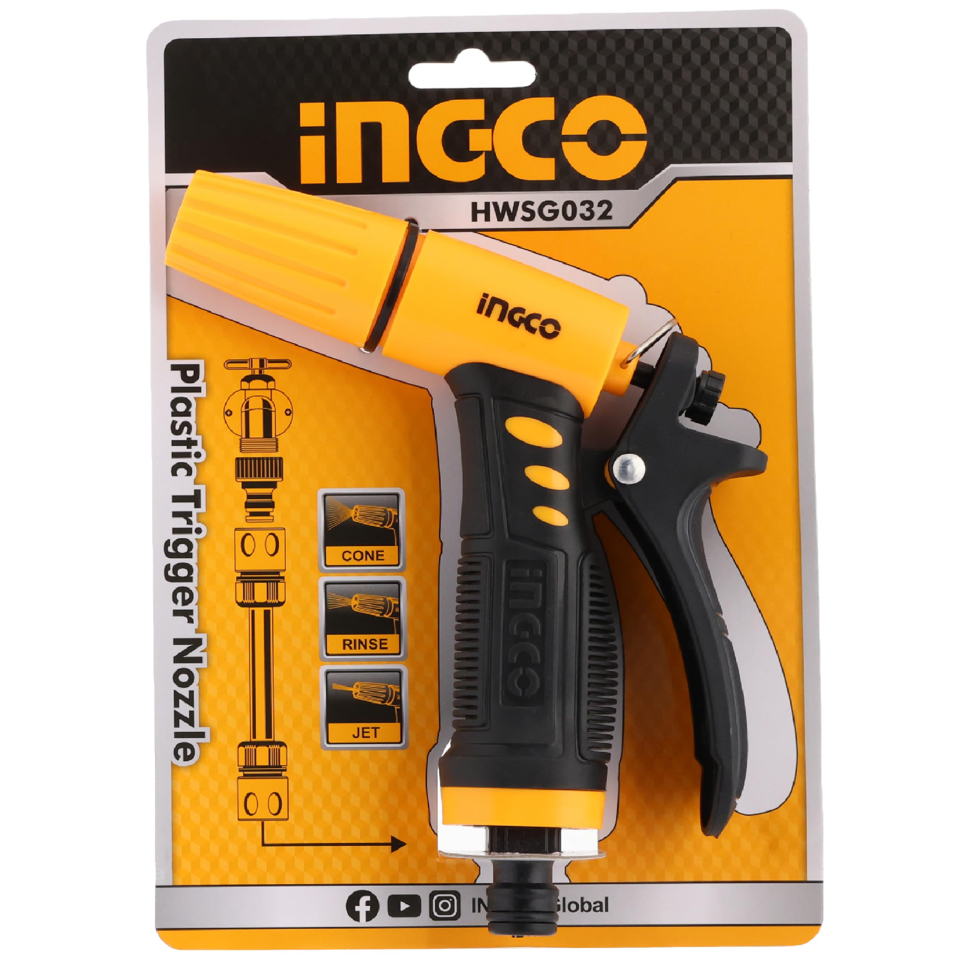 INGCO Plastic 3 Ways SPRAY NOZZLE HWSG032