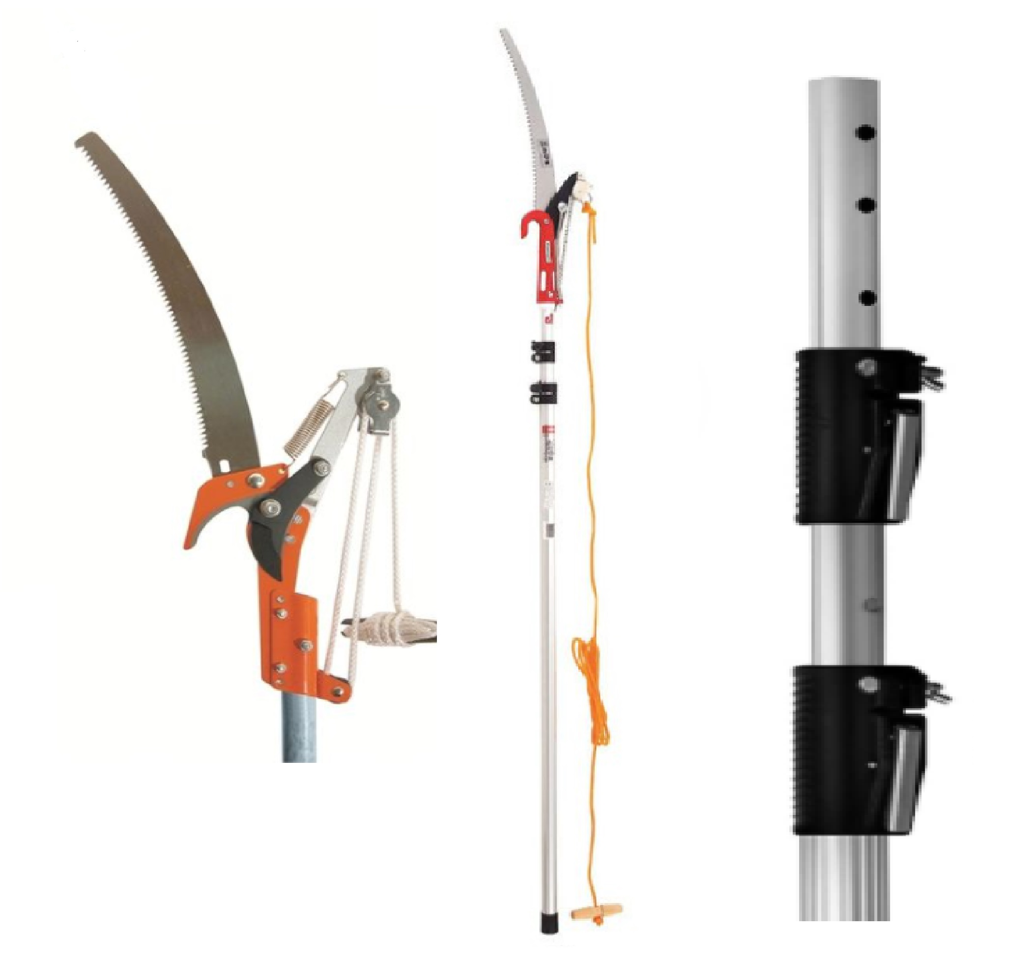 KAMAKI Pruner With Saw PLUS Green Hands 3 Stage Aluminium Telescopic Pruner With Saw Up To 4M (13 Feet)