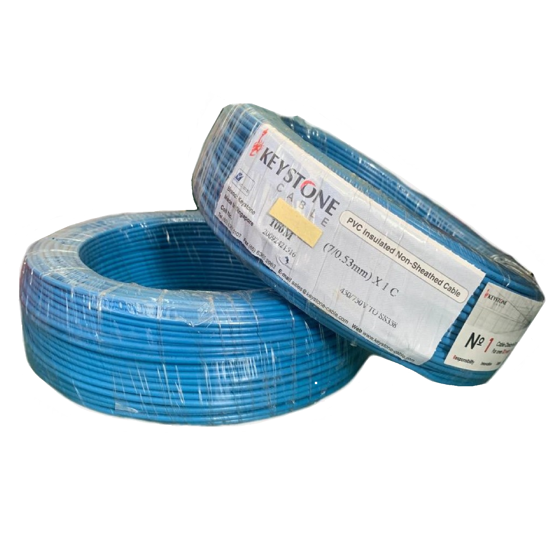 KEYSTONE BLUE PVC Insulated Non-Sheathed Cable 6.0mm2 450/750V X 100Metres