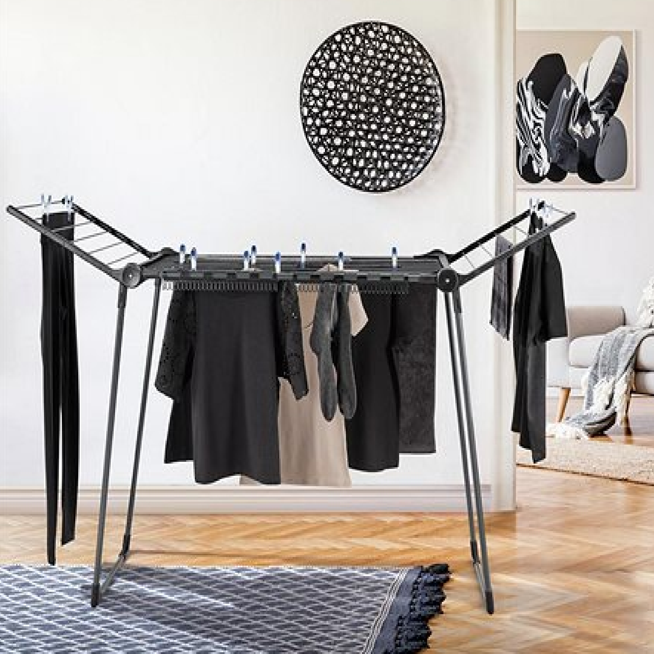 Leifheit Laundry Dryer PEGASUS 150 SOLID SLIM BLACK