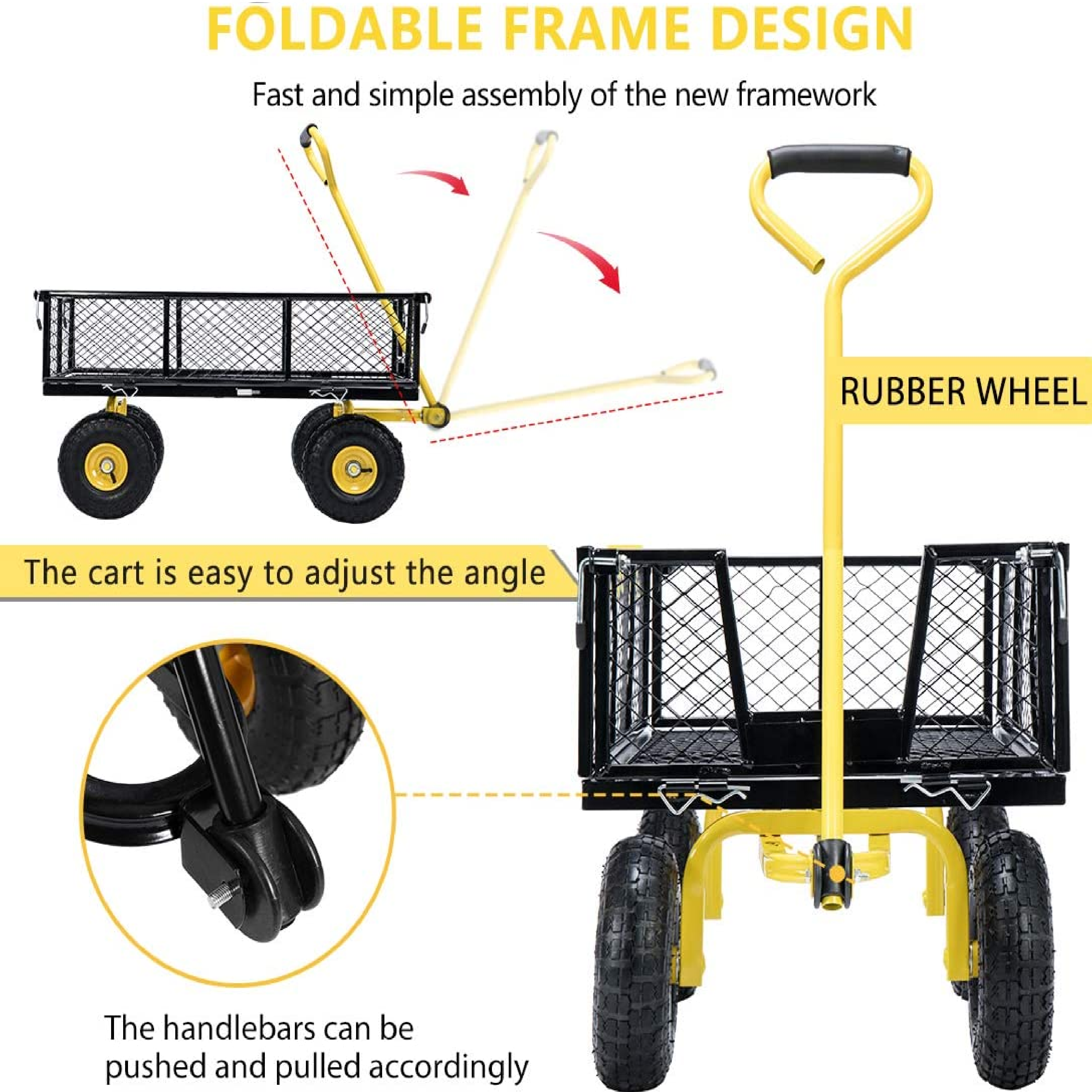 LIMITED SETS LEFT HardwareCity Garden UTILITY STEEL Cart Trolley Heavy Duty 300KG