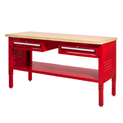 M10 WB02 Heavy Duty Work Bench With Wooden Top With 2 Drawers LOAD 1000KG