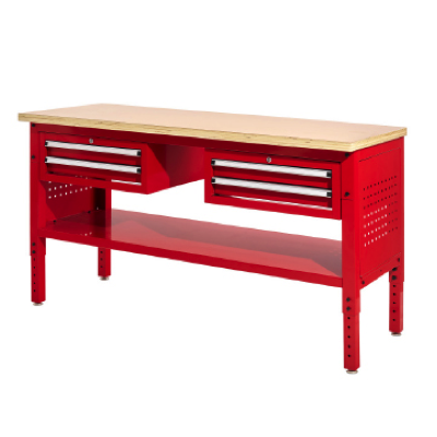 M10 WB04 Heavy Duty Work Bench With Wooden Top With 4 Drawers LOAD 1000KG