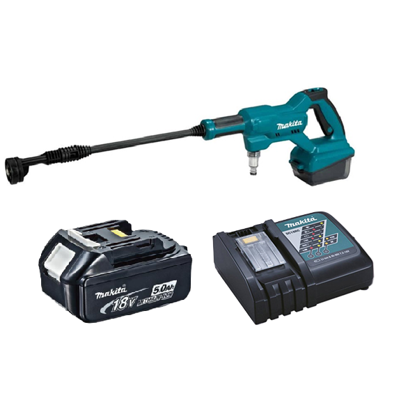 Makita 1 X 18V 5.0AH LI-ION Cordless High Pressure Cleaner DHW180Z01 BARE UNIT PLUS BL1850B & DC18RC Battery & Rapid Charger COMBO