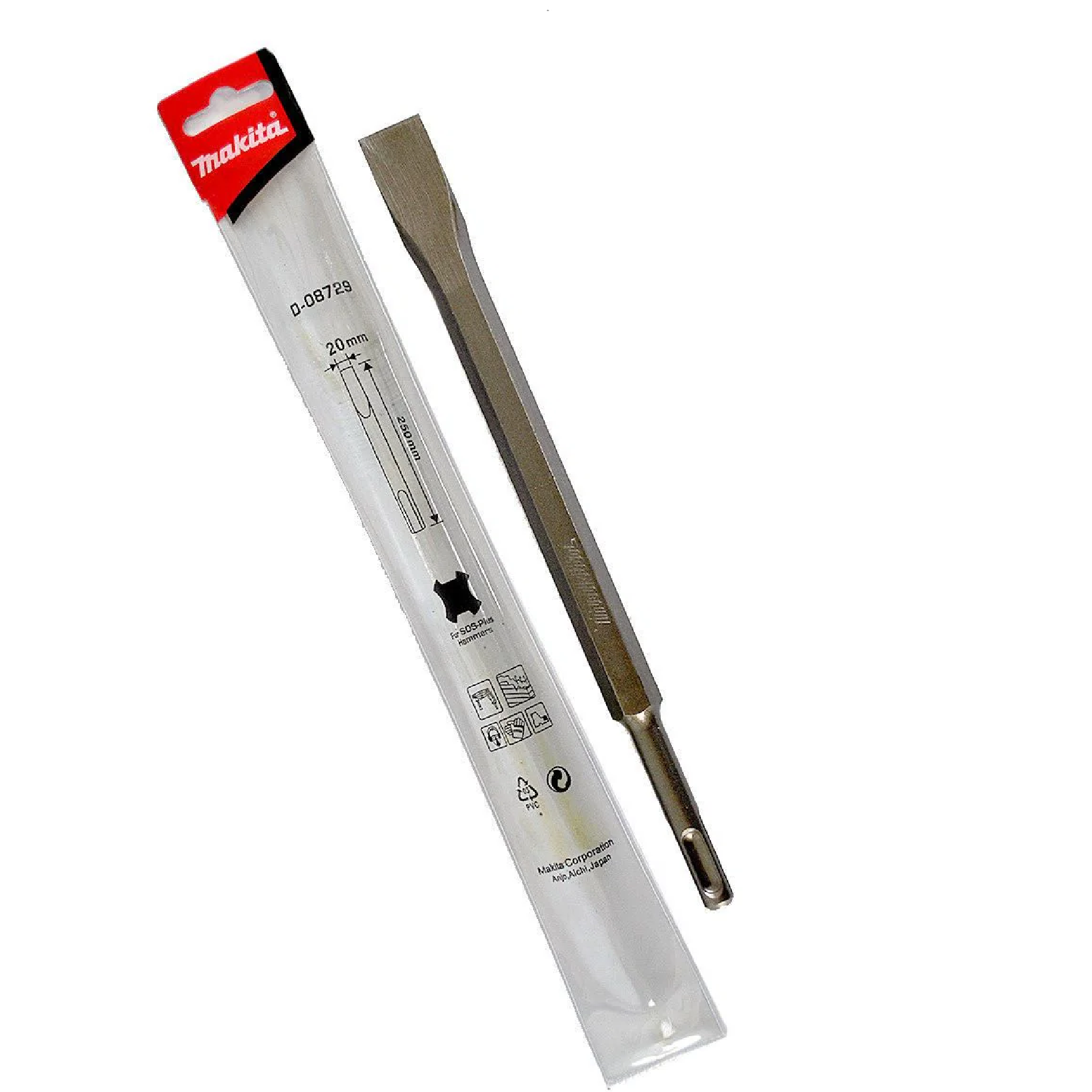Makita D-08729 Flat Cold Chisel SDS-PLUS 20MM X 250MM