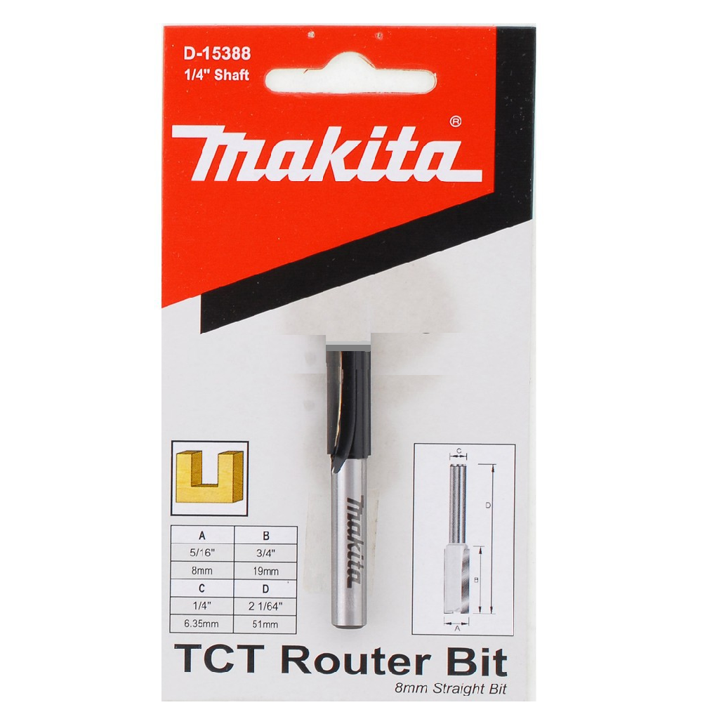 Makita D-15388 TCT TWO FLUTE STRAIGHT Cutter 1/4