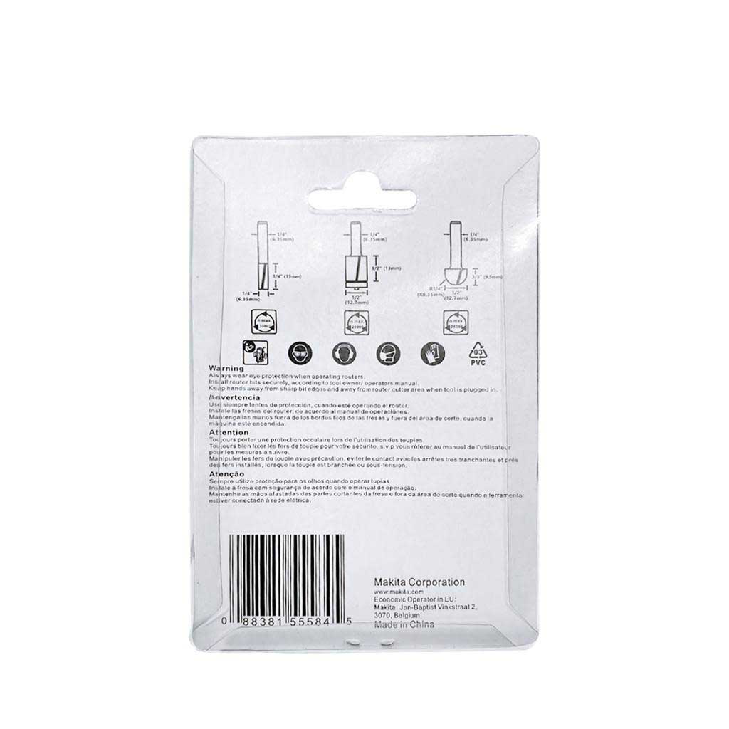 Makita D-70465 ROUTER Bits Set 3PC/Set
