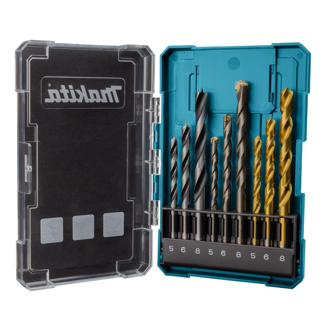 Makita D-71962 Drill Bit Assortment Pack, 9PC Set For Wood, Metal & Masonry