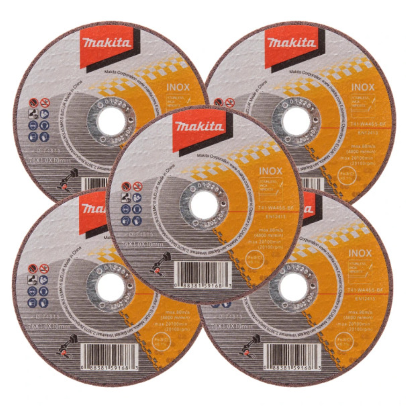 Makita D-74815-5 CUT-OFF WHEEL 76MM X 1.0MM X 10MM 5PC/PACK