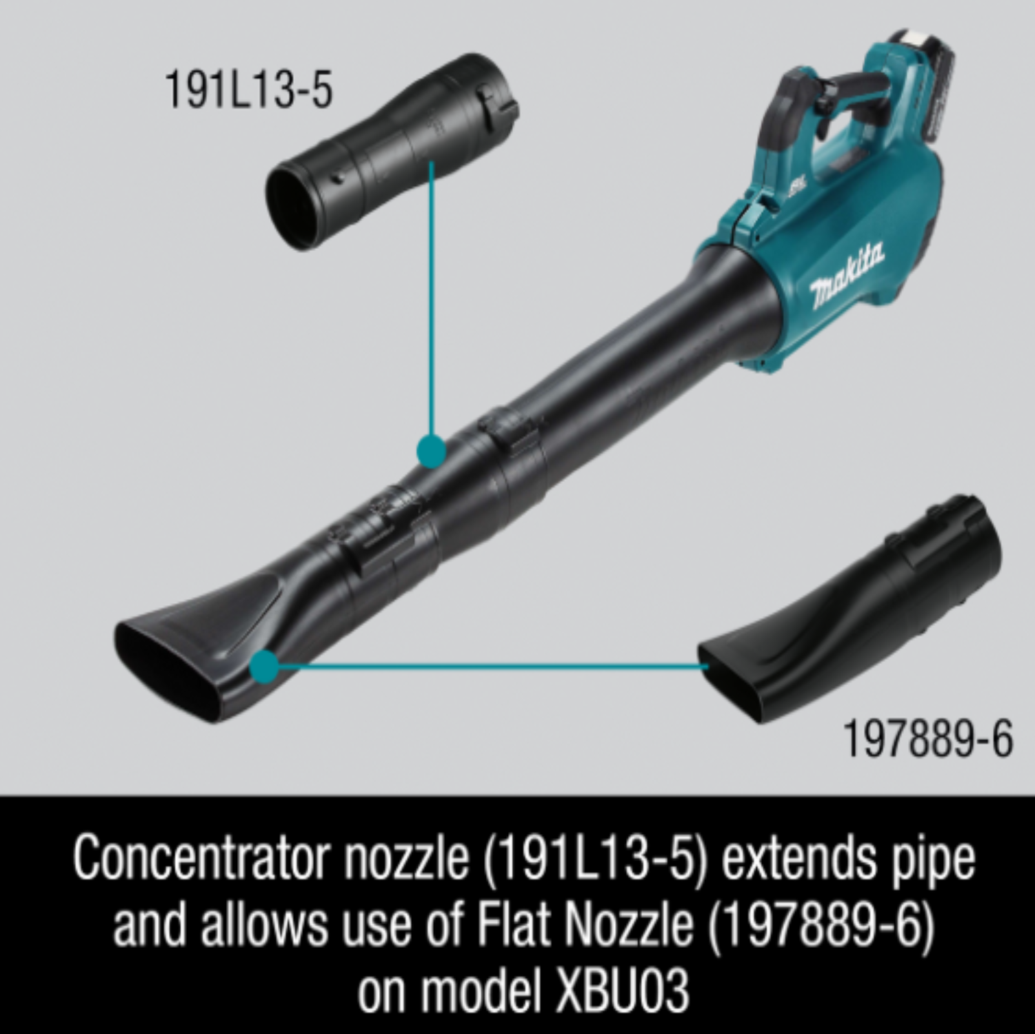 Makita FLAT END NOZZLE Black 197889-6 For DUB184Z