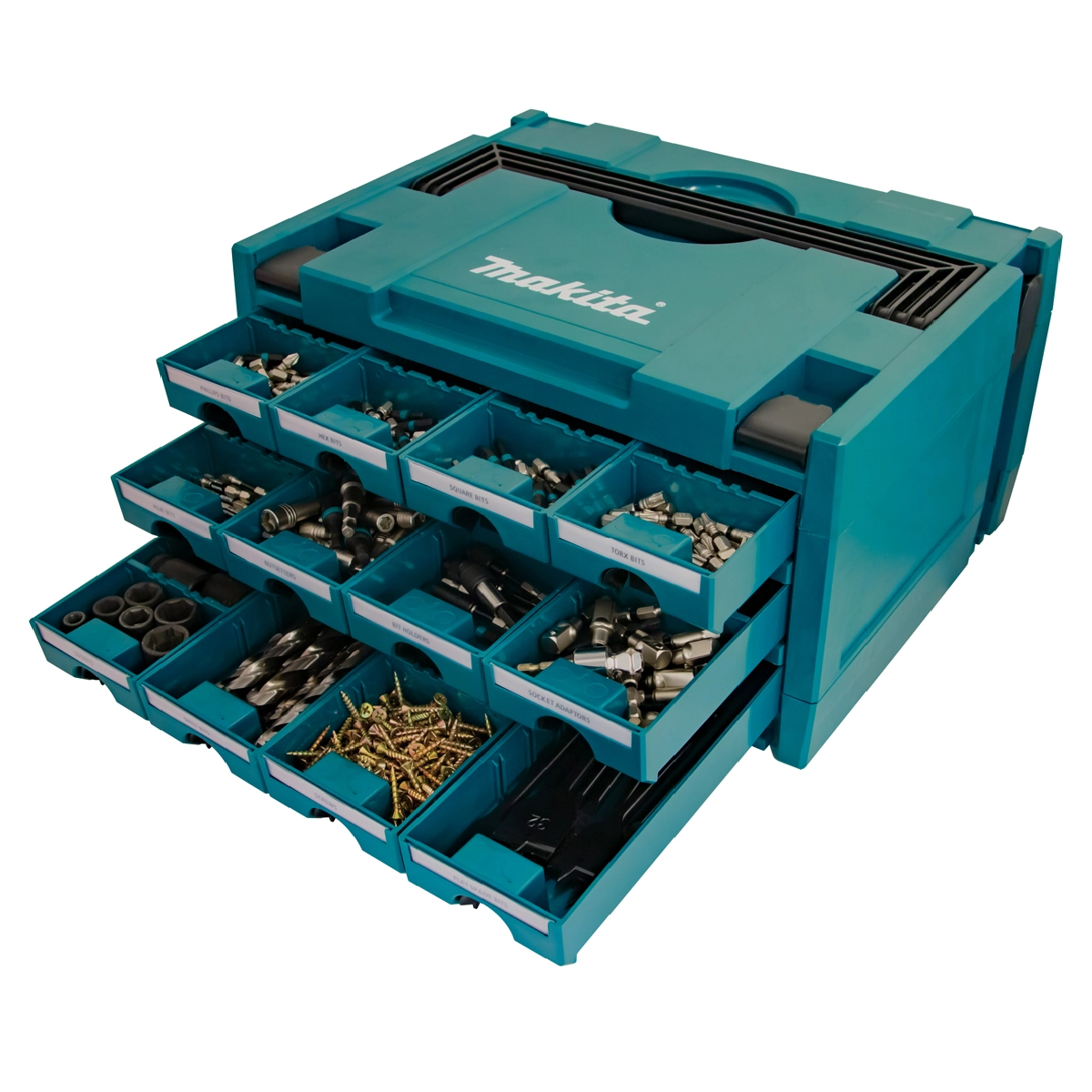 Makita MAKPAC 12-Drawers Bit Box Storage Case P-84327