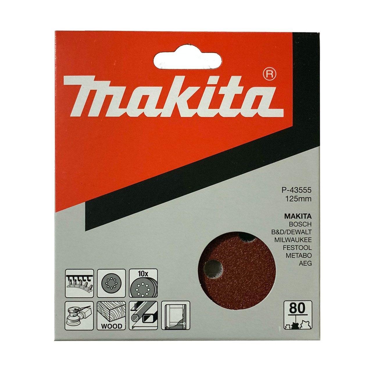 Makita P-43555 HOOK & LOOP (Velcro Back) 5