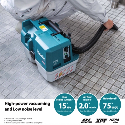 Makita VC014GLZ 40V MAX XGT Brushless Cordless 7.5L Dust Class L HEPA Portable Vacuum Cleaner (WET & DRY) BARE UNIT