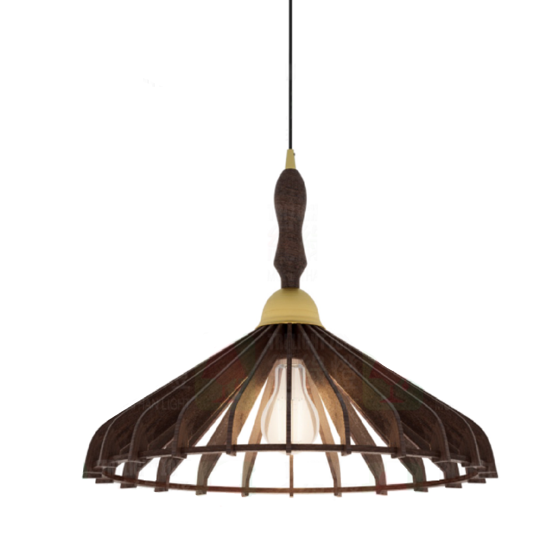 MIKA Wax Wood DARK PEACH BRONZE Pendant Lamp E27 16