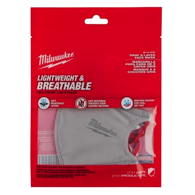 MILWAUKEE Gray 2-Layer Reusable Face Mask 48-73-4230
