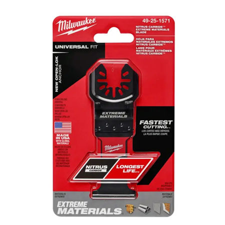 MILWAUKEE NITRUS CARBIDE Extreme Materials Universal Fit OPEN-LOK Multi-Tool Blade 1PC/PACK 49-25-1571