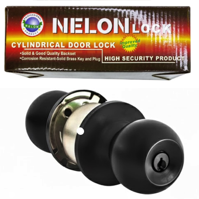 Nelon 587 ORB MATT BLACK Entrance Bedroom Door Knob Set