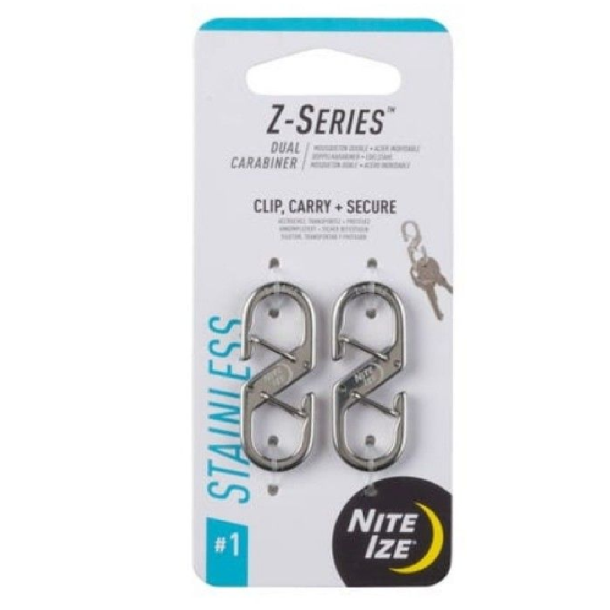 NITE IZE Dual Carabiner #1 Z-SERIES Stainless Steel