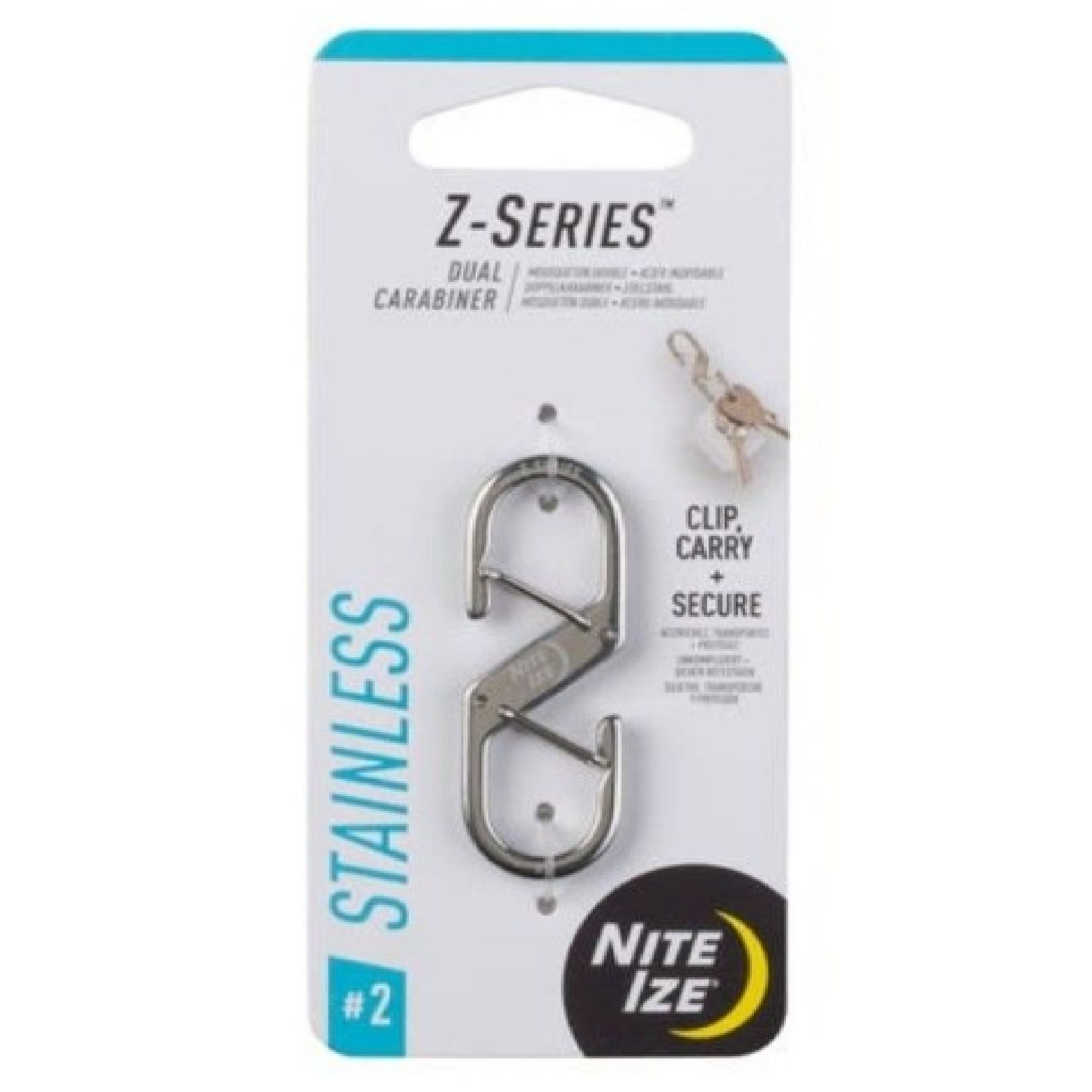 NITE IZE Dual Carabiner #2 Z-SERIES Stainless Steel