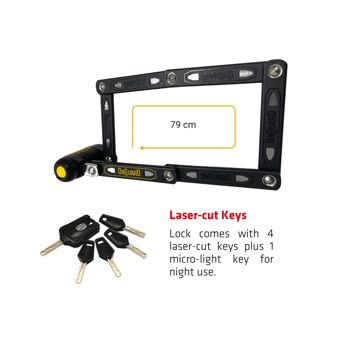 OnGuard Revolver 8128 Bicycle Bike Link Plate Key Lock 79CM LENGTH