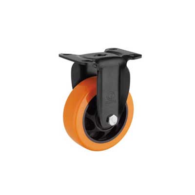 Orange PU Nylon Castor Wheel Fix Type