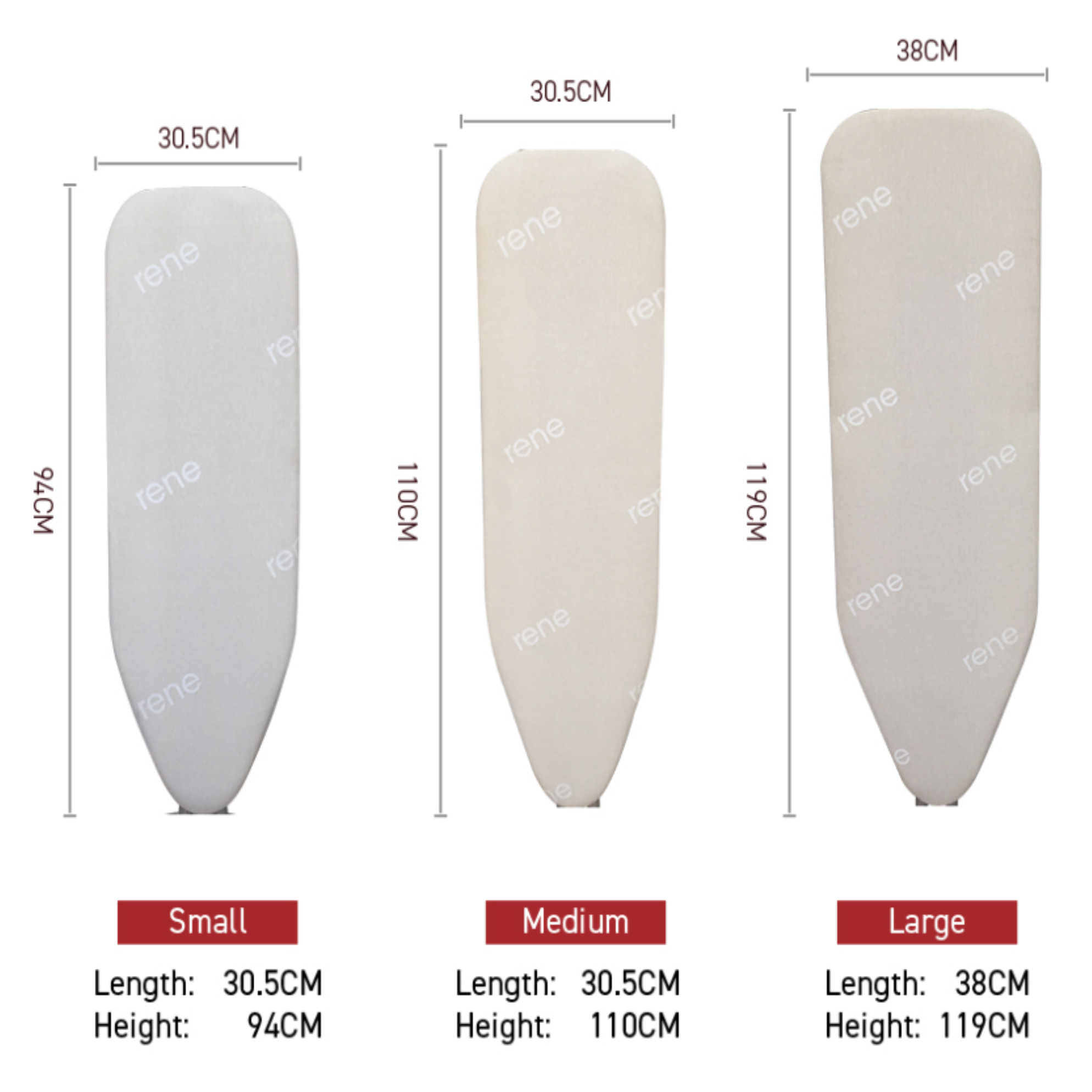 RENE Ironing Board Cover HEAT RESISTANT With 3MM Padding