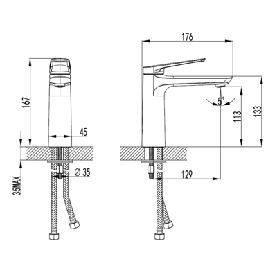 RIGEL CHROME Basin Mixer W2-R-MXB1327