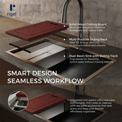 RIGEL Scratch Resistance Kitchen Sink SNK5545SB-250-LINEN HEXASHIELD