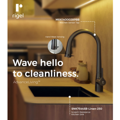 RIGEL W2-R-MXK1400028PBB SENSOR Kitchen Faucet Mixer Tap GUN METAL