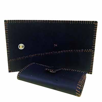 River 10 Pockets Folding Leather Pouch For Small Wrenches