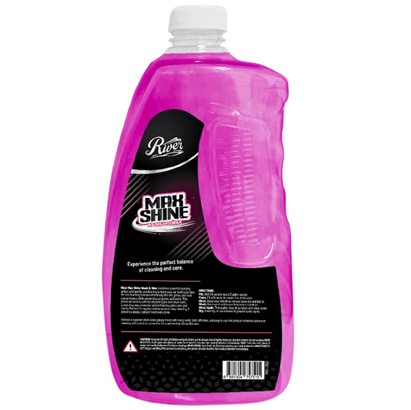River MAX SHINE WASH & WAX Car Shampoo 1.89L PINK