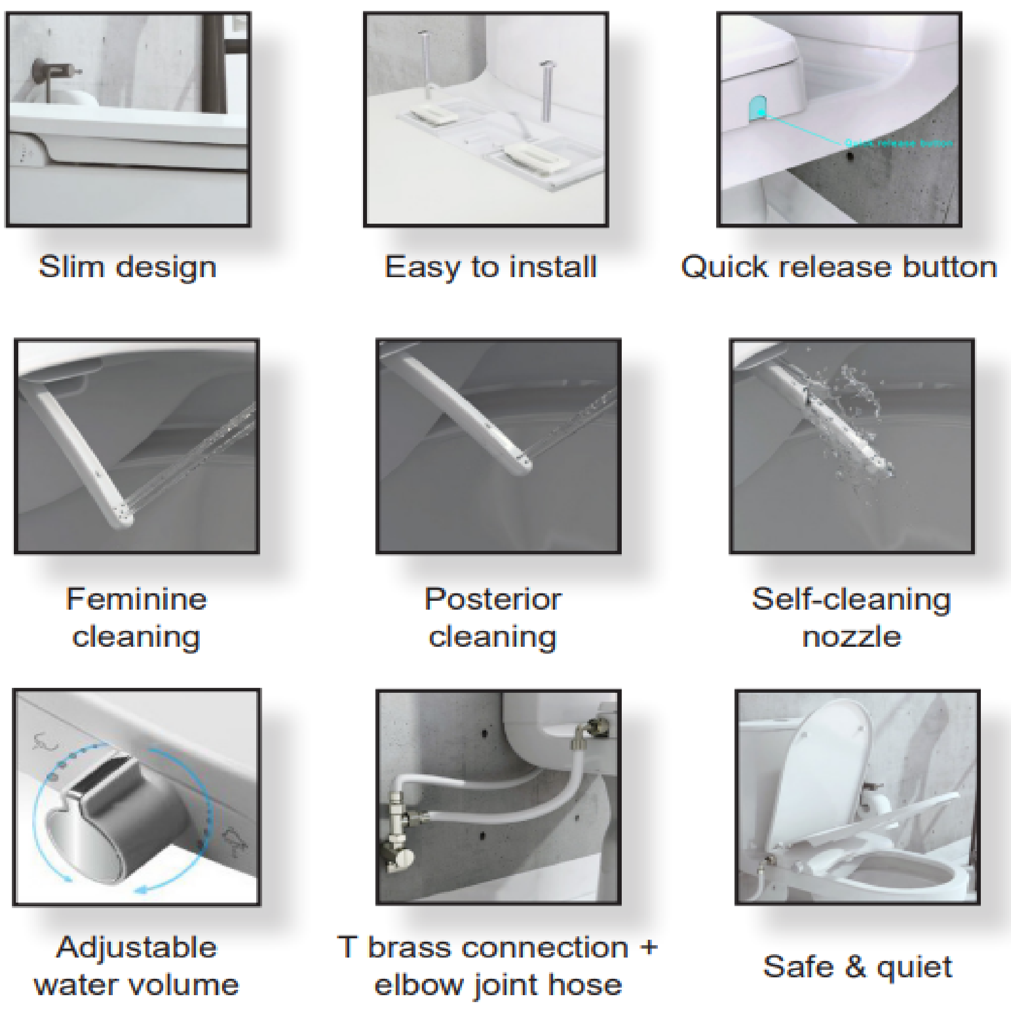 Rubine ARCH D-SHAPE BIDET Seat Cover SCPP-PF306-BIDET