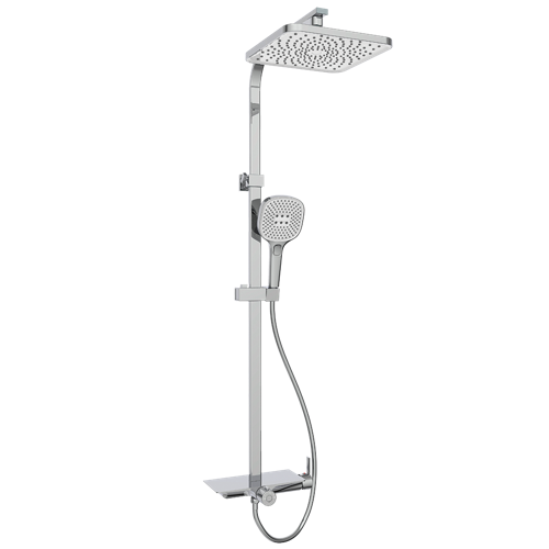 Rubine SQUARE Series DECKOS RAINSHOWER WITH MIXER CHROME RSC-DECKOS-F4-CH