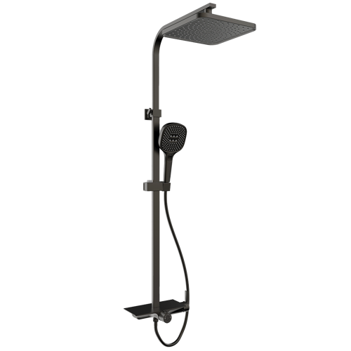 Rubine SQUARE Series DECKOS RAINSHOWER WITH MIXER GUN METAL RSC-DECKOS-F4-GM