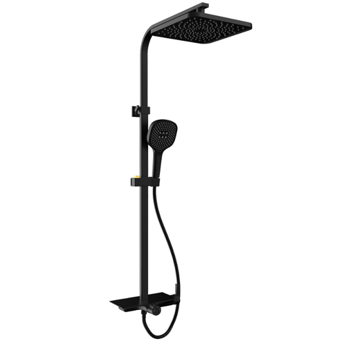 Rubine SQUARE Series DECKOS RAINSHOWER WITH MIXER MATT BLACK RSC-DECKOS-F4-BK