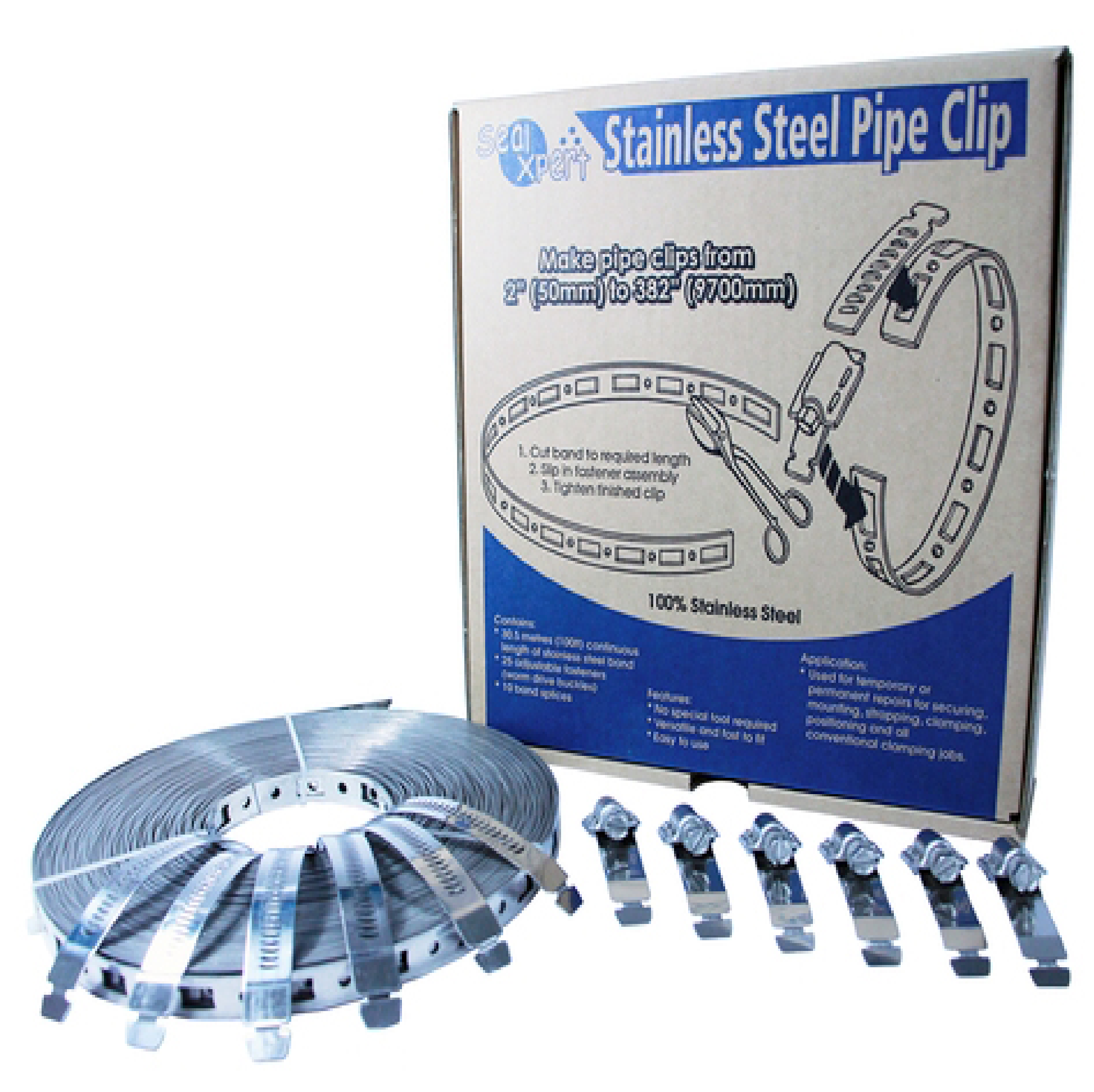 SealXpert STAINLESS STEEL Pipe Clip 1/2