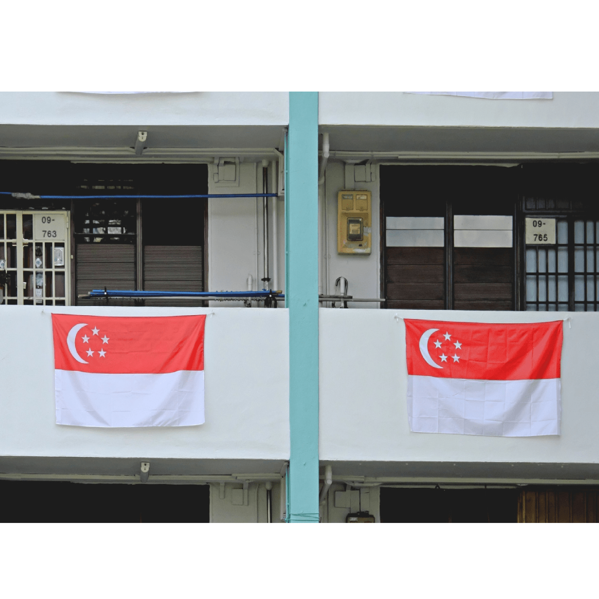 Singapore NATIONAL DAY FLAG Hanging 135CM X 90CM