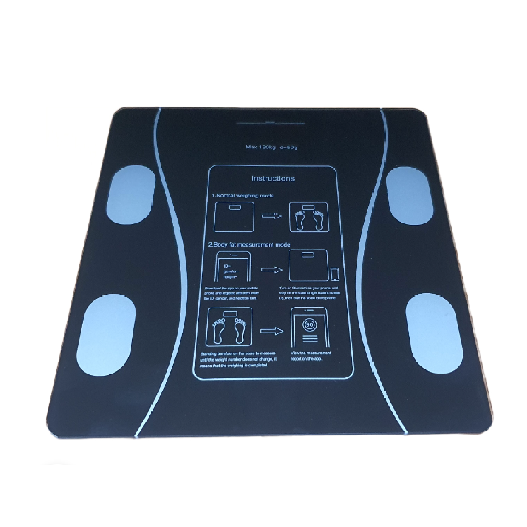 SMART BMI Bathroom Body Fat Weighing Scale (BLUETOOTH SMART DIGITAL) USB Rechargeable