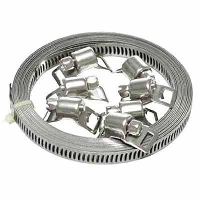 Stainless Steel Hose Clamp Jubilee Clip Metal Band Kit, 10FT/Roll