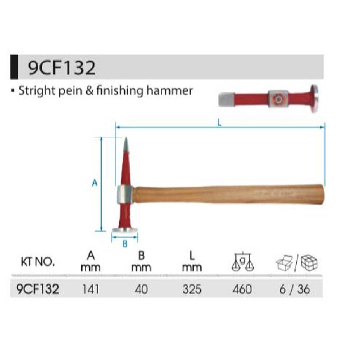 Straight Pein & Finishing Hammer With Hickory Handle