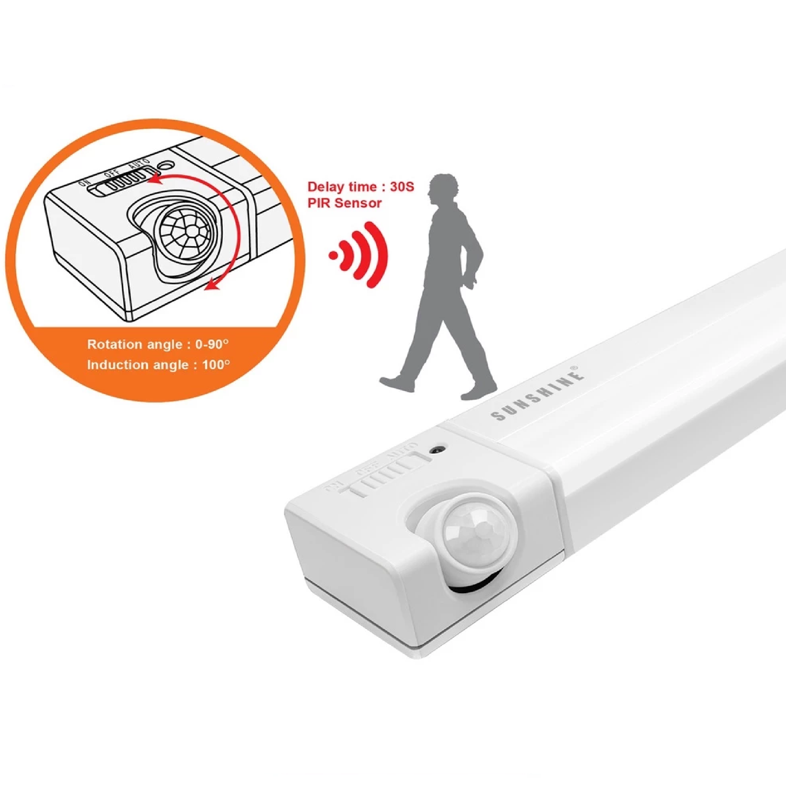 Sunshine 300MM LED Rechargeable CABINET LIGHT With Motion Sensor LCB-30S