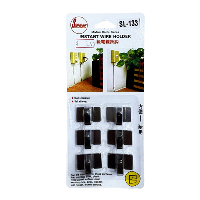 SUPERLINE Self Adhesive Wire Holders 6PC/PACK SL133 BLACK