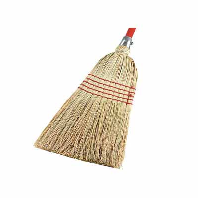 Traditional ROPE STITCHED STRAW Broom With Long Wooden Handle