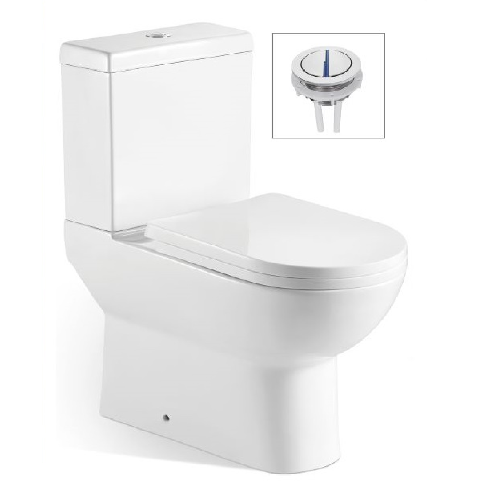 VASILE V339 Two-Piece Closet Dual Flush Toilet Bowl