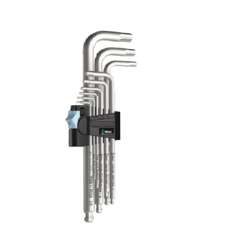 Wera Stainless Steel 9PC Set LONG BALL POINT L-Wrench METRIC MM