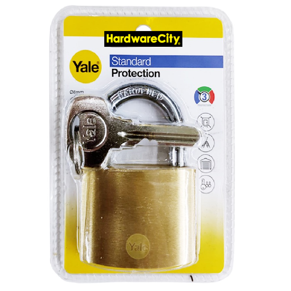 Yale Standard Protection Solid Brass Padlock 60MM Y110B