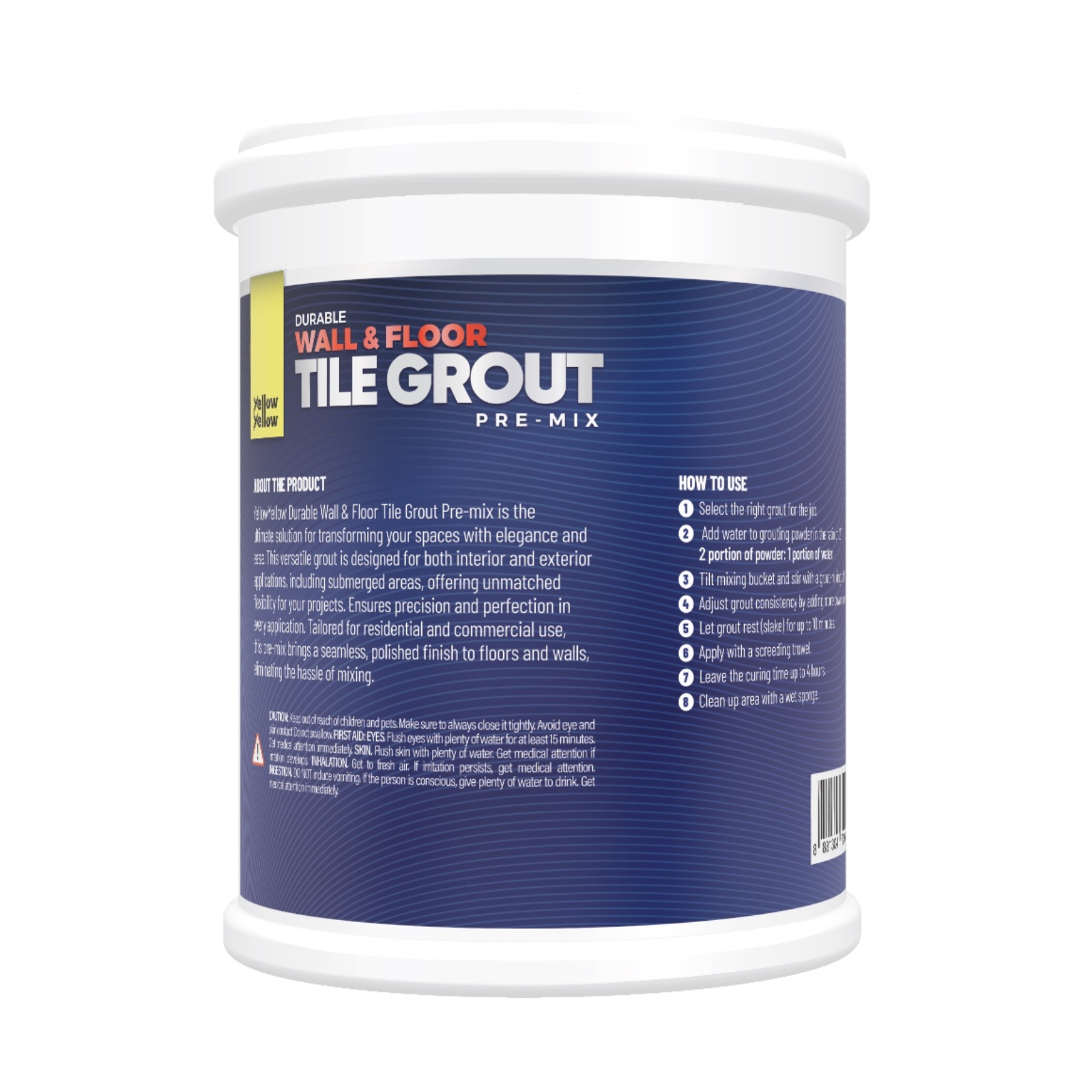 Yellowyellow Durable Wall & Floor Tile Grout PRE-MIX 1KG INTERIOR & EXTERIOR