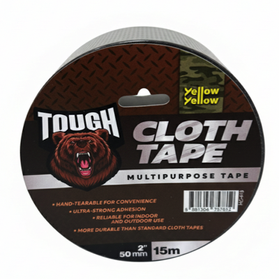 Yellowyellow Heavy Duty TOUGH BLACK CLOTH TAPE 50MM X 15M